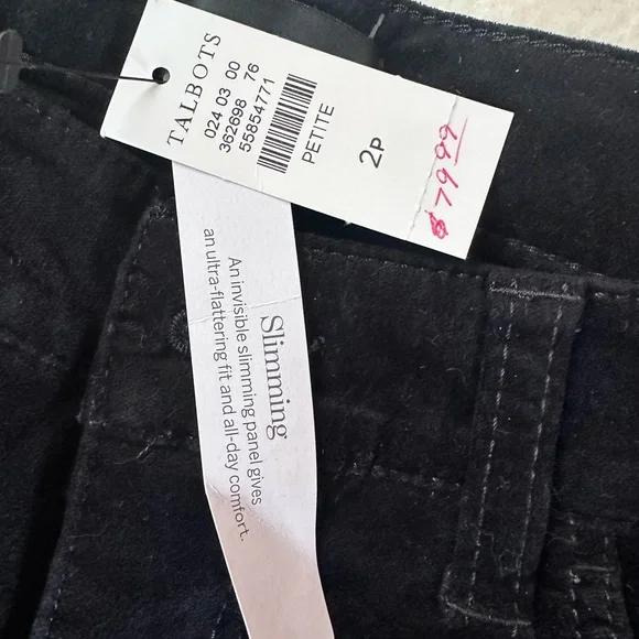 Talbots Black Velvet Petite Pants - Picture 2 of 5